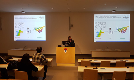 Dr. Martine Monette presenting the multidisciplinary CTB Drug Discovery Platform and Bruker collaboration